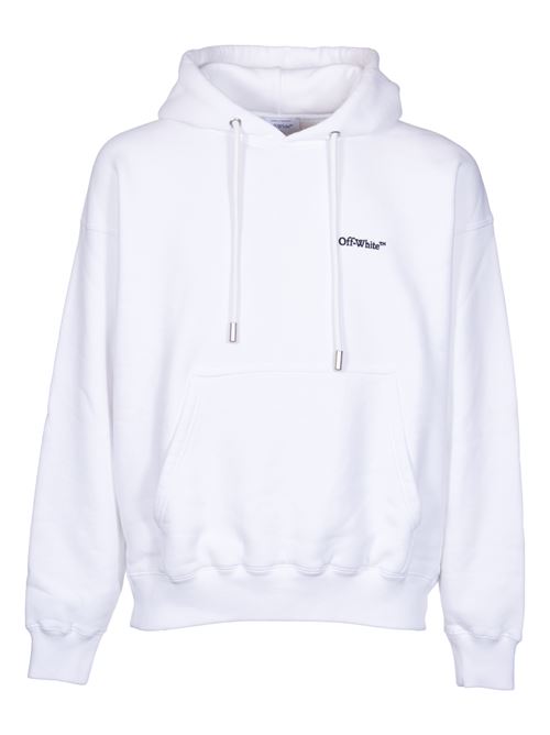 Organic cotton sweatshirt with embroidered logo Off white | OMBB085S24FLE0010110